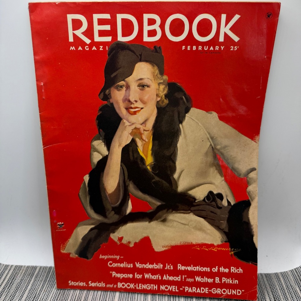 Vintage Redbook Magazine February‎ 1934 Cornelius Vanderbilt Chesterfield Ad